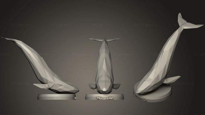 Animal figurines (Poly Blue Whale, STKJ_1290) 3D models for cnc